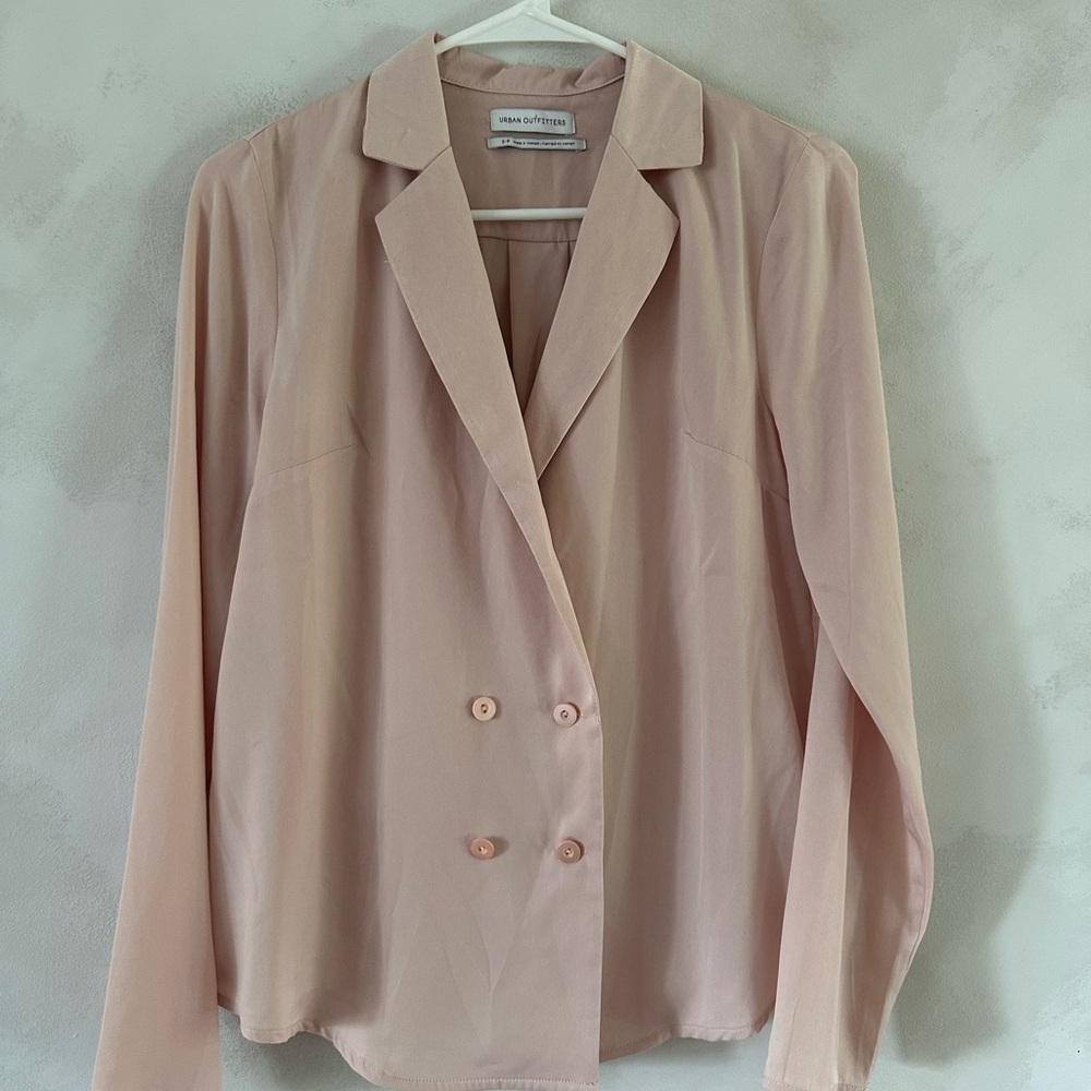 Urban Outfitters Women's Pink Blazer Blouse